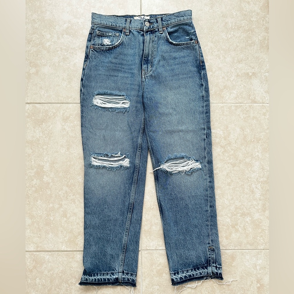 Free People Lita Slim Leg Distressed Jeans - Picture 6 of 10